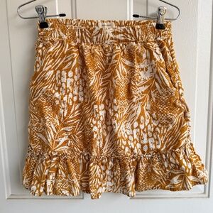 Christian Siriano | Linen Tropical Print Skirt | Size XS